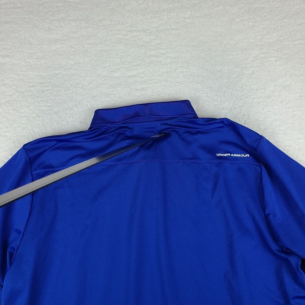 Under Armour Polo Shirt Mens 3XL Blue Loose Heatgear Performance Short Sleeve *